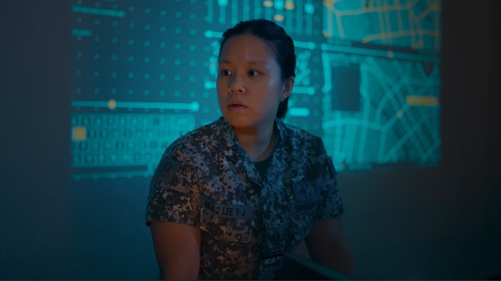 Female officer ready to plan